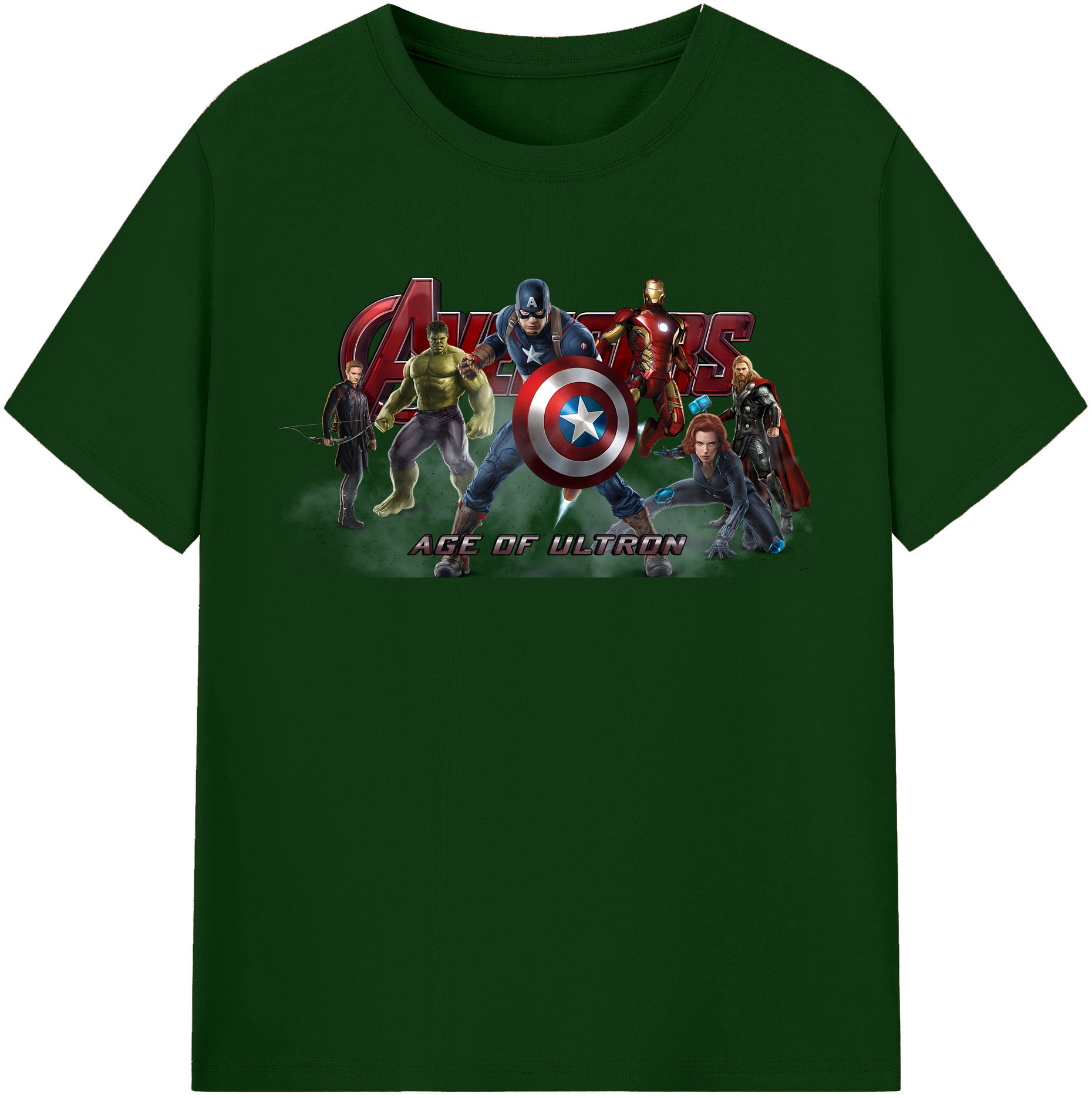 （画像用） アベンジャーズ The Avengers 綿100％半袖Tシャツ（フロントプリント）